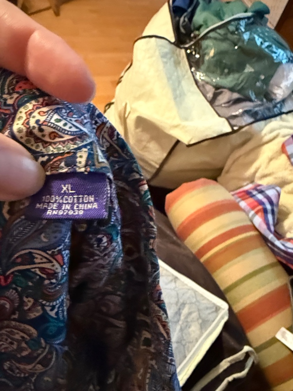 Alan Flusser Multicolor Paisley Button-Down Shirt with Teal Accents - Picture 3 of 3